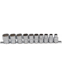 10-delige doppenset 1/2" 12-kant INCH 3/8"-15/16"