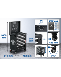 Gereedschapswagen 8 laden |Bluetooth| met bord