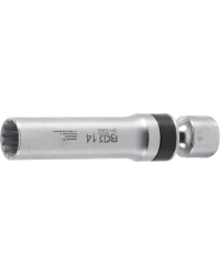 Bougie kniedopsleutel twaalfkant met borgveer | 10 mm (3/8") | 14 mm