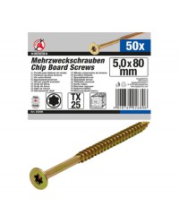 Houtschroeven T25 5.0x80 mm