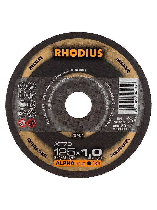 Rhodius XT70 Doorslijpschijf Staal/RVS Rhodius XT70 Doorslijpschijf Staal/RVS