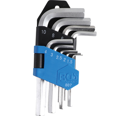 Inbussleutel set kort 9-delig 1.5-10 mm BGS807 Inbussleutel set kort 9-delig 1.5-10 mm bij MotorWorkx