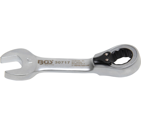 Korte steek-ring ratelsleutel 17 mm BGS30717 Korte steek-ring ratelsleutel 17 mm bij MotorWorkx